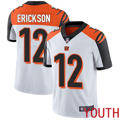 Cincinnati Bengals Limited White Youth Alex Erickson Road Jersey NFL Footballl #12 Vapor Untouchable->youth nfl jersey->Youth Jersey